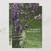 Mason Jar Lavender Country Weddenschap Kaart (Voorkant / Achterkant)