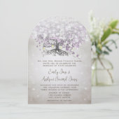 Mason Jar Lavender Heart Leaf Tree Wedding Kaart (Staand voorkant)