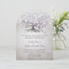 Mason Jar Lavender Heart Leaf Tree Wedding Kaart