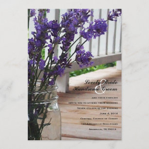Mason Jar Lavender Porch Wedding Uitnodiging