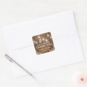 Mason Jar Lichten Rustic Babys Adem Bruiloft Vierkante Sticker (Envelop)