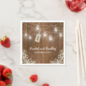 Mason Jar Lichten Rustieke Baby's Breath Bruiloft Servetten (Insitu)