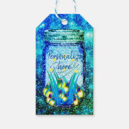 Mason jar lightning bug glanzend firefnet cadeaulabel