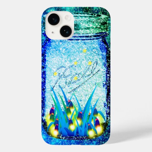 Mason jar lightning bug glanzend firefnet Case-Mate iPhone case (Achterkant)