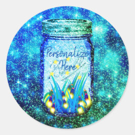 Mason jar lightning bug glanzend firefnet ronde sticker