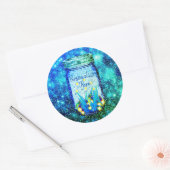 Mason jar lightning bug glanzend firefnet ronde sticker (Envelop)