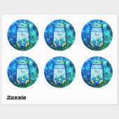 Mason jar lightning bug glanzend firefnet ronde sticker (Vel)