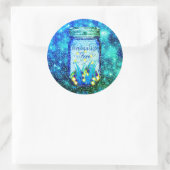 Mason jar lightning bug glanzend firefnet ronde sticker (Tas)