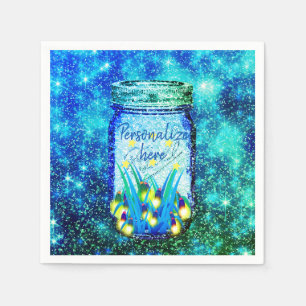 Mason jar lightning bug glanzend firefnet servet