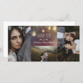 Mason Jar Lights Branches Rustieke bruiloft Bedankkaart (Voorkant / Achterkant)