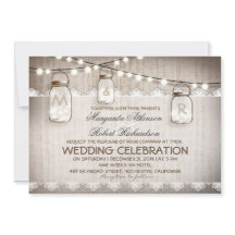 Mason Jar Lights - Burlap Lace Rustieke bruiloft