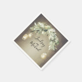 Mason Jar Lights en groen Rustieke bruiloft Servet (Hoek)