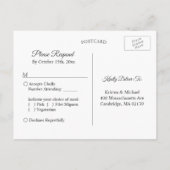 Mason Jar Lights Floral Rustic Blue Wedding RSVP Uitnodiging Briefkaart (Achterkant)