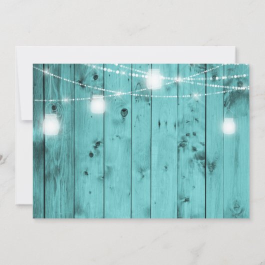 Mason Jar Lights Hout Paren Trouwdouche Kaart (Achterkant)