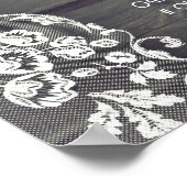 Mason Jar Lights Lace Wood Weddenschap Welkomsttek Poster (Hoek)