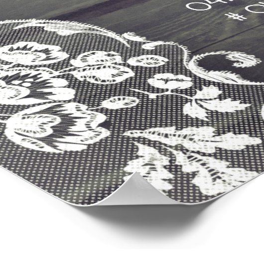 Mason Jar Lights Lace Wood Weddenschap Welkomsttek Poster (Hoek)