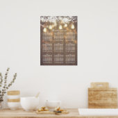 Mason Jar Lights Lace Wood Wedding Seding Chart Poster (Keuken)