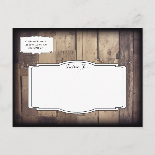 Mason Jar Lights Rusti Wood Save the Date Briefkaa Aankondigingskaart (Achterkant)