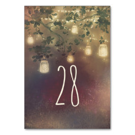Mason Jar Lights Rustic Tree Trouwtafel Nummer Kaart