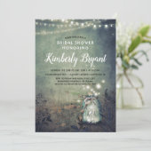 Mason Jar Lights Rustic Woodland Vrijgezellenfeest Kaart (Staand voorkant)