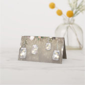 Mason Jar Lights Rustiek Plaatskaartje (Achterkant)