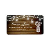 Mason Jar Lights Rustieke Adresetiketten Etiket (Voorkant)
