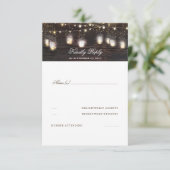 Mason Jar Lights Rustieke bruiloft RSVP (Staand voorkant)