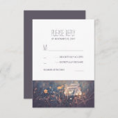 Mason Jar Lights Rustieke Bruiloft RSVP Kaarten (Voorkant / Achterkant)