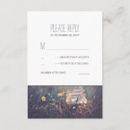 Mason Jar Lights Rustieke Bruiloft RSVP Kaarten Kaartje