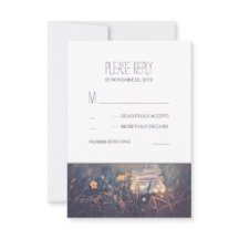 Mason Jar Lights Rustieke Bruiloft RSVP Kaarten