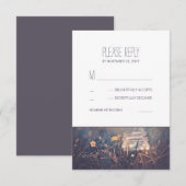 Mason Jar Lights Rustieke Bruiloft RSVP Kaarten Kaartje (Voorkant / Achterkant)