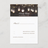 Mason Jar Lights Rustieke bruiloft RSVP