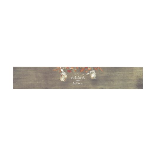 Mason Jar Lights Rustieke Herfst Bruiloft Uitnodigingen Wikkel (Vlak)