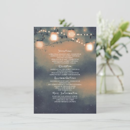 Mason Jar Lights Trouwgegevens - Informatie Informatiekaartje (Staand voorkant)