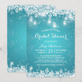 Mason Jar Lights Turquoise Winter Vrijgezellenfees Kaart (Voorkant / Achterkant)