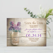Mason Jar & Lilas Sla de datum op Save The Date (Staand voorkant)