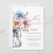 Mason Jar Love In Bloom Floral Vrijgezellenfeest Kaart (Voorkant)