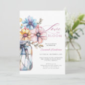 Mason Jar Love In Bloom Floral Vrijgezellenfeest Kaart (Staand voorkant)