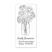 Mason Jar Madeliefjes Bloemen Adres Rubberstempel (Afrduk)