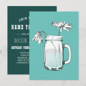 mason jar madeliefjes kaart (Voorkant / Achterkant)