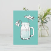 mason jar madeliefjes kaart (Staand voorkant)