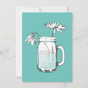 mason jar madeliefjes kaart