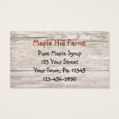 Mason Jar Maple Syrup Hang Label Visitekaartjes (Achterkant)