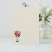 Mason Jar Margrieten en Zonnebloemen | Escortkaart Kaart (Staand voorkant)