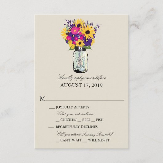 Mason Jar Margrieten en Zonnebloemen | RSVP (Voorkant)