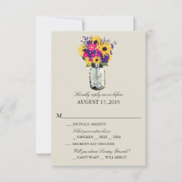 Mason Jar Margrieten en Zonnebloemen | RSVP Kaartje
