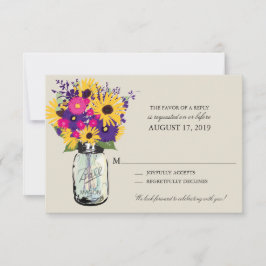 Mason Jar Margrieten en Zonnebloemen | RSVP Kaartje
