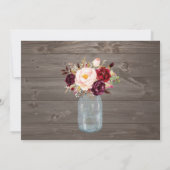 Mason Jar Marsala Bridal Shower Kaart (Achterkant)