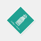 Mason Jar met bloemen en aangepaste kleur A16 Servetten (Hoek)