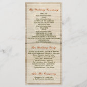 Mason Jar met bloemen rustieke bruiloft programma' Programmakaart (Achterkant)